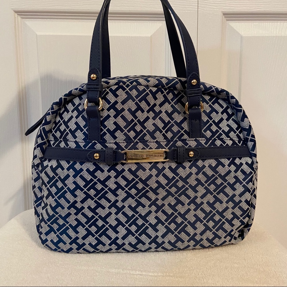 NWOT Tommy Hilfiger Blue Bag with Gold Metal